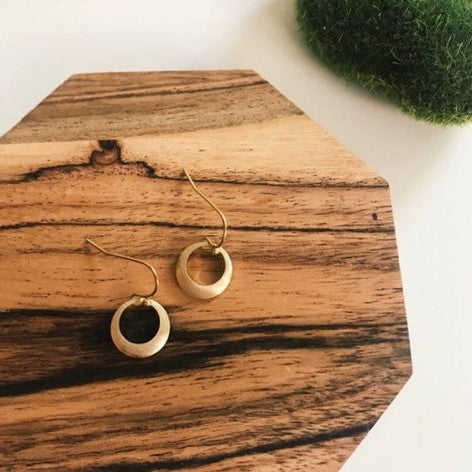 Small Simple Brass Hoop Earrings